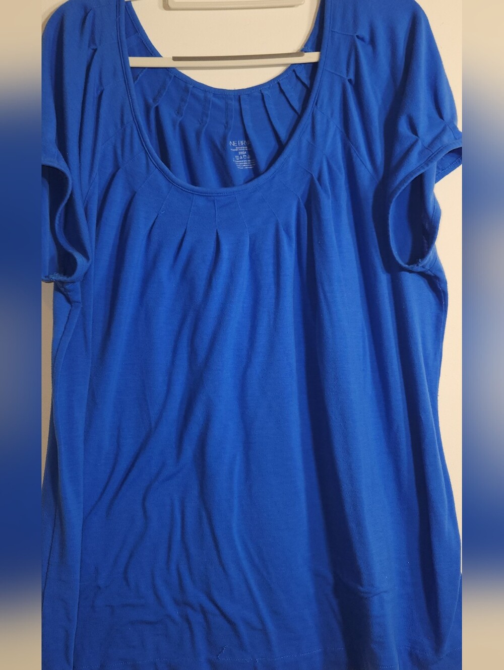 Blue Pleated Scoop Neck Top. Lane Bryant. 22/24.